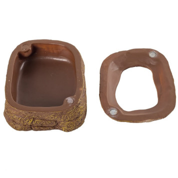 Миска магнітна для живого корму Repti-Zoo Magnetic Food Dish 9×7×4 см (ERB45) з імітацією скелі для тераріумів-2