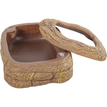 Миска магнітна для живого корму Repti-Zoo Magnetic Food Dish 9×7×4 см (ERB45) з імітацією скелі для тераріумів-4