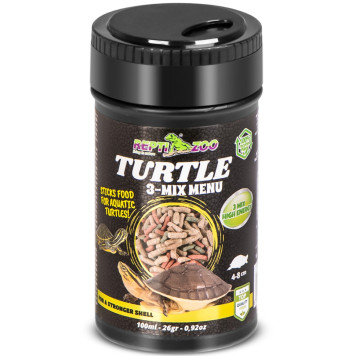 Корм із часником для водних черепах Repti-Zoo Turtle 3-Mix Menu 100мл.-2