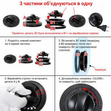 Террариум Repti-Zoo 60x45x32см со стеклянной дверцей, замком и водостойким дном (RK0117N)-6