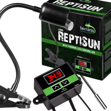 Світильник довгий з затискної ручкою і термостатом Terrario Long ReptiSun Temperature Control 200W-5