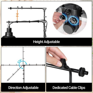 Тримач для ламп Repti-Zoo Dual Light Bracket LH023D подвійний кронштейн для тераріуму 360°-4