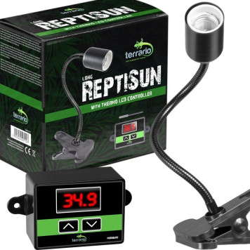 Світильник довгий з затискної ручкою і термостатом Terrario Long ReptiSun Temperature Control 200W-1