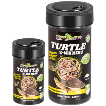 Корм із часником для водних черепах Repti-Zoo Turtle 3-Mix Menu 250мл.-4