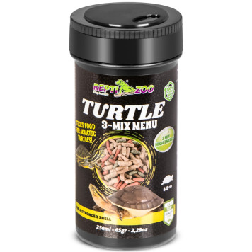 Корм із часником для водних черепах Repti-Zoo Turtle 3-Mix Menu 250мл.-2