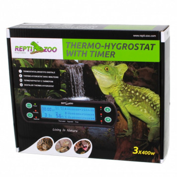 Термостат-гігростат з таймером Repti-Zoo Controller Deluxe THC09 (3 канали, LCD дисплей, день/ніч)-1