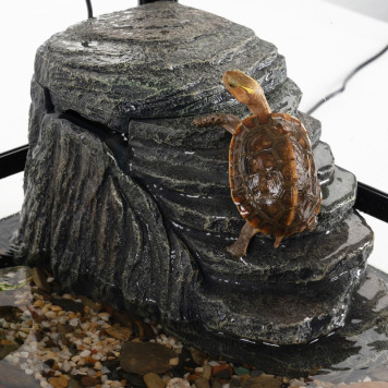Декоративний фільтр-водоспад Repti-Zoo Turtle Filter Rock GLB09 у формі скелі для черепах, крабів і амфібій (350 л/год, до 90 літрів)-5