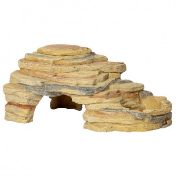 Печера Repti-Zoo Leopard Gecko Rock Set 27x16,5x13см (ERS42) з укриттям, мисками і платформою для рептилій