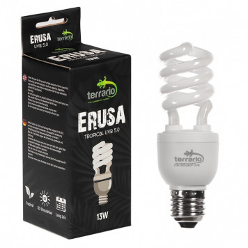 Люмінесцентна лампа Terrario Erusa Tropical UVB 5.0 13W  для тропічних рептилій та амфібій