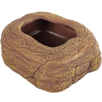Миска магнітна для живого корму Repti-Zoo Magnetic Food Dish 9×7×4 см (ERB45) з імітацією скелі для тераріумів-3